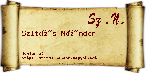 Szitás Nándor névjegykártya